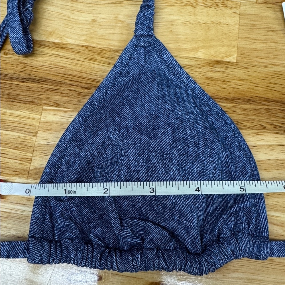 PINK Victoria’s Secret Denim Blue Triangle Swim Top - Picture 8 of 9